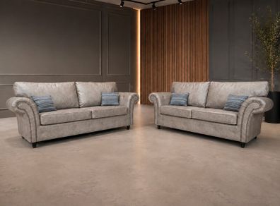 Oakland Mink Suede Leather Sofa Set