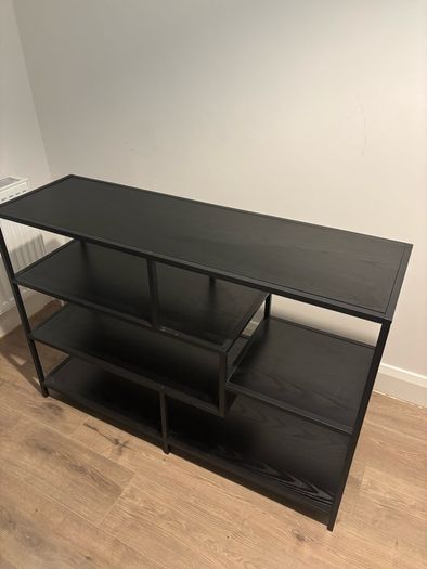 Black shelving unit