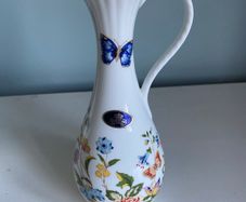 Reduced Aynsley tall  7.5 inch Ewer cottage garden