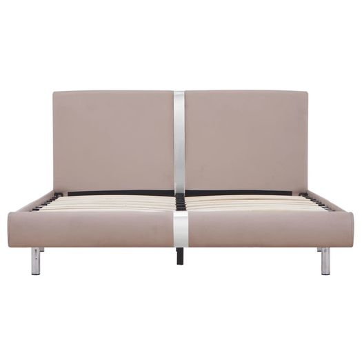 Bed Frame Cappuccino Faux Leather 120x190 cm