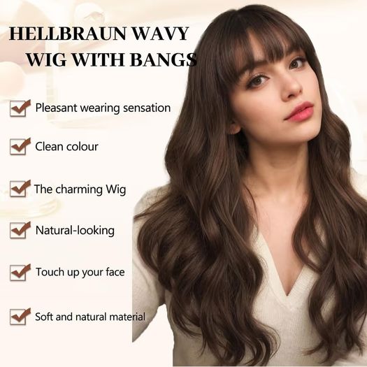 Brand New Long Curly Heat-Resistant Synthetic Wig Women's Natural Look
