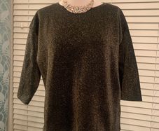 Mango Suit black & gold sparkly top. Size L