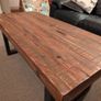 RusticI Industrial Coffee Table - Solid Reclaimed Wood & Steel Legs Image 2