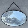 Art Deco oval copper distressed mirror c1930 Image 2