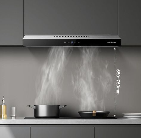 Gasland Chef SR60SS Visor Cooker Hoods 60cm Quiet Cooker Hood Exhaust with Carbon Recirculating, 3 Levels Touch Control Undercabinet Extractor Stainless Steel