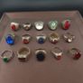 Lot of 15 Collectible Brass Rings Antique Style Mixed Stone Rings Image 3