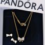 Pandora Gold Sparkling Bow Earrings Brand New Image 6