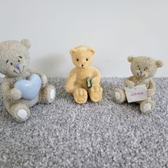 3 Decorative Bear Figurines
