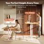 Electric Standing Desk 110x54 One Piece Height Adjustable Desk With Memory Smart Panel Sit Stand Table With Hooks for Home Office, Maple Image 5
