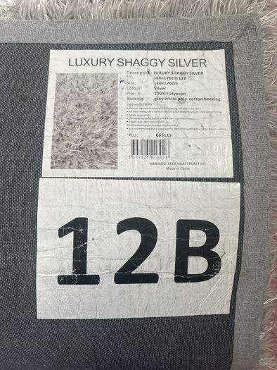 silver shaggy rug
