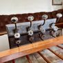 New Unused Stylish Entryway Mounted Ceramic and Brass Coat Hanger Image 2