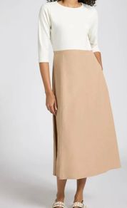 Camel & Cream Dress With Pockets