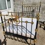 Stunning 4 foot Victorian brass and cast on castors Image 2