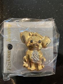 Cute bow tie dog brooch (new, multiple)