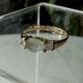Vintage 9ct Gold Topaz and CZ Trilogy Ring by Charles Lyster and Son, Size P, 1.54g Image 4