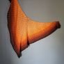 Handmade crochet triangle shawl wrap. Orange brown  gradient ombre lacy shawl Image 3