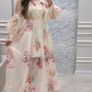 Floral Maxi Dress Ivory & Pink New Image 2