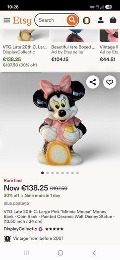 Porcelain minnie mouse savings bank