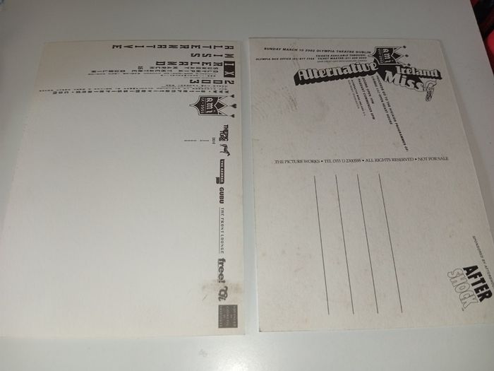 Ami Alternative Miss Ireland Promotional Flyers -Postcards 2002 and 2003 6x4 inches