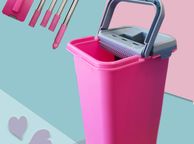 main image for ad Wash &amp; Dry Flat Mop &amp; Bucket Cleaning System + FREE Additional Mop Head