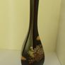 SALE! Vintage Oriental Black Vase with Gilded Floral decoration, signed Image 3