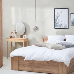 LINDTRUP King Size Bed Frame 160 200 cm Oak