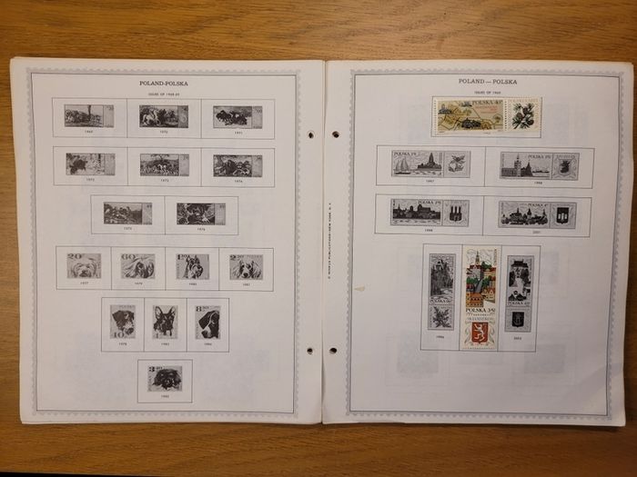 Poland 1946 -1983  Minkus Stamp album pages partially filled
