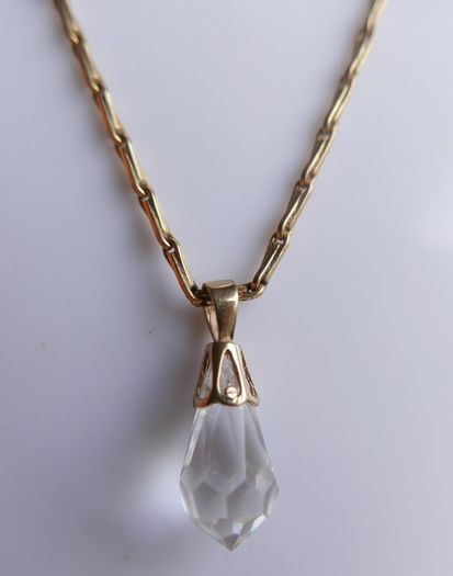 Antique Gold Filled Hayseed Chain Necklace and Pendant length 12"