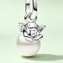 new genuine pandora sleeping angel and pearl charm Image 6