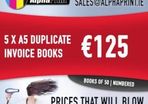 5 X A5 Dublicate Invoice Books