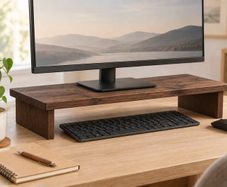 Handmade Wooden Monitor Stand - Dark Walnut finish