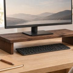 Handmade Wooden Monitor Stand - Dark Walnut finish