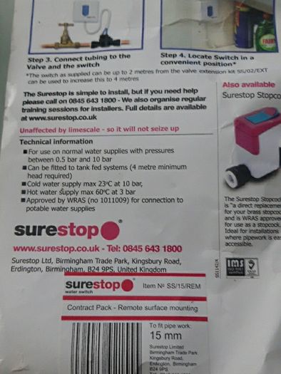 surestop remote water switch