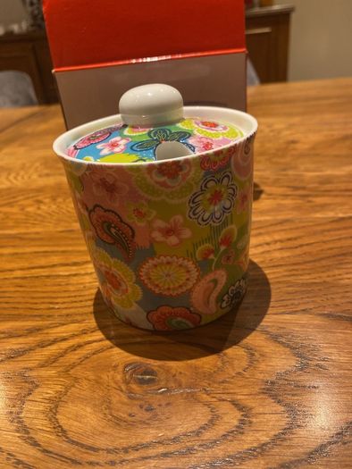 Shannon bridge  lidded sugar pot