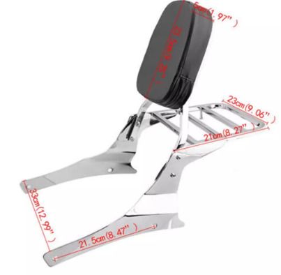 Backrest For Suzuki Intruder Motorcycle Passenger Bar Luggage Rear Rack