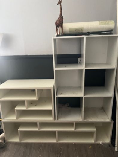 Different  shaped Shelving units
