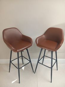 Pair of Tan Bar Stools