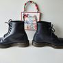 Dr Doc Martens logo brand print 1460 8 hole black yellow boots UK 6 EU 39 US 8 Image 8