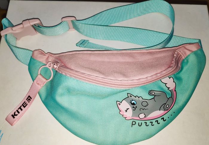 Girls Kite waist bag (fanny pack) in mint green & soft pink colour