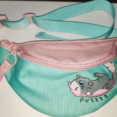 Girls Kite waist bag (fanny pack) in mint green & soft pink colour