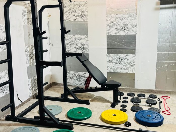 Half Rack Olympic Weights Barbell Dumbbells