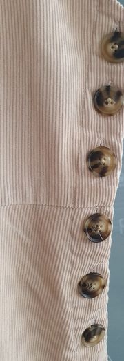 MANGO beige cord pinafore with pockets Sz L (12-14)