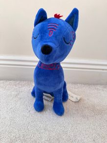 Miniso Life Sitting Cat Blue Plush Stuffed Animal approx. 28 cm. Please see photos