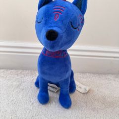 Miniso Life Sitting Cat Blue Plush Stuffed Animal approx. 28 cm. Please see photos