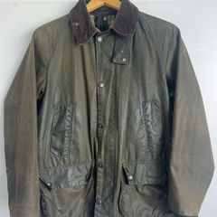 Vintage Barbour A100 Bedale 1990s sage green wax jacket