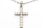 Sterling Silver CZ Cross On 925 Italian Chain