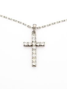 Sterling Silver CZ Cross On 925 Italian Chain