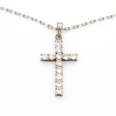 Sterling Silver CZ Cross On 925 Italian Chain