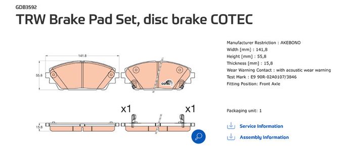 New set of front break discs and pads Mazda 3 and CX-3