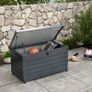 311L Galvanised Steel Garden Storage Box, with Lock - Dark Grey Image 2